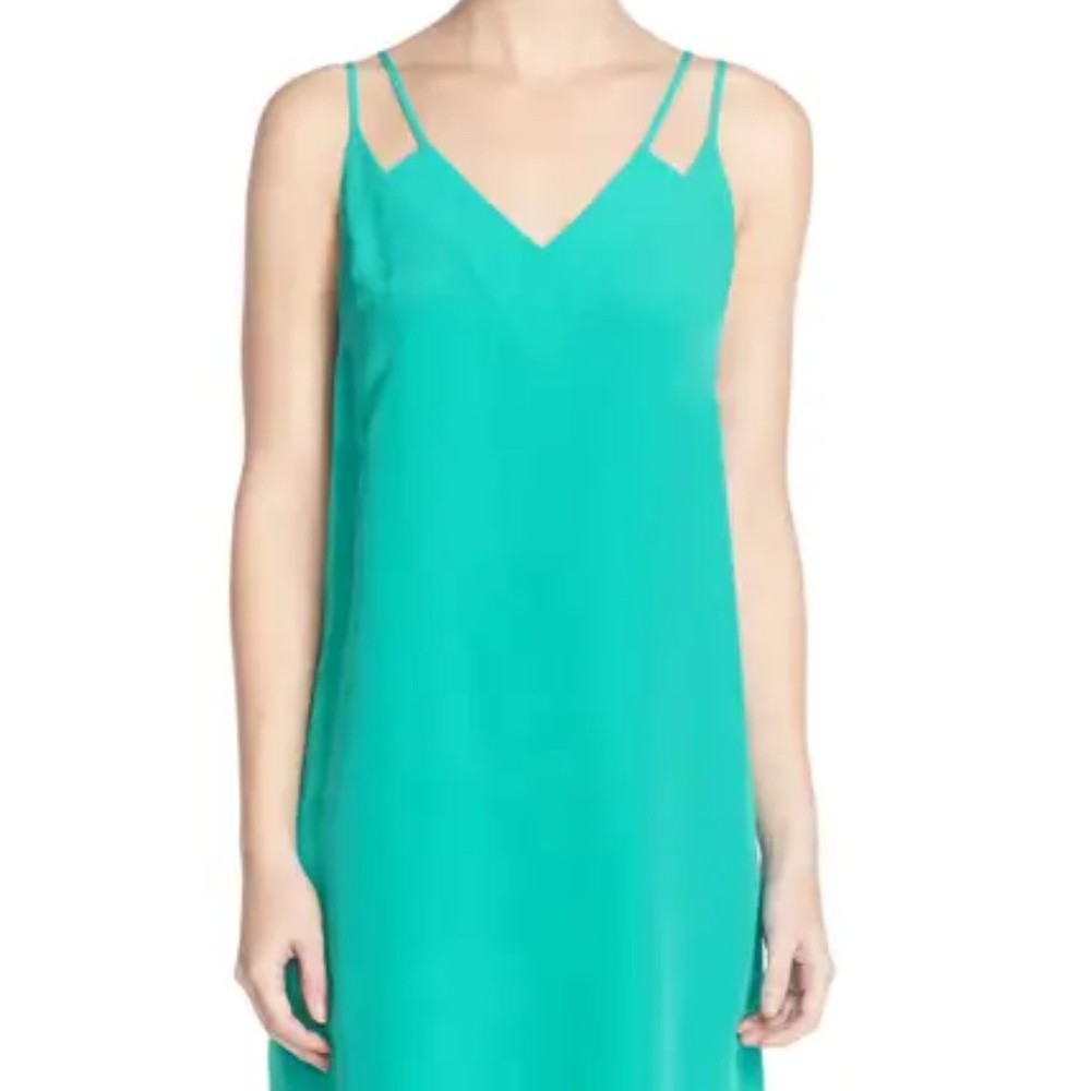 CECE 'Sweeney' Crêpe de Chine Slipdress - Teal 12 VGUC